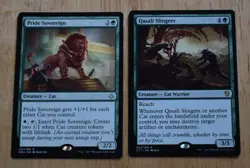 MTG Rare Green Cats Pride Sovereign & Qasali Slingers Warrior - Image 1