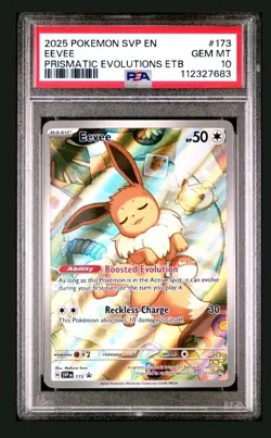 Eevee 173 Promo PSA 10 2025 Pokemon Prismatic Evolutions ETB Promo - Image 1