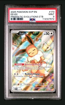 Eevee 173 Promo PSA 9 2025 Pokemon Prismatic Evolutions ETB Promo - Image 1