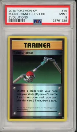 2016 Pokemon XY Evolutions Maintenance Reverse Holo Foil #79 PSA 9 - Image 1