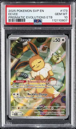 2025 POKEMON SVP EN-SV BLACK STAR PROMO #173 EEVEE PSA 10 - Image 1