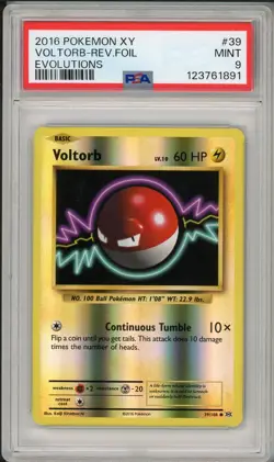 2016 Pokemon XY Evolutions Voltorb Reverse Holo Foil #39 PSA 9 - Image 1