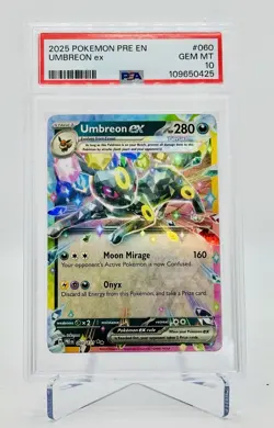 2025 POKEMON PRE EN-PRISMATIC EVOLUTIONS #060 UMBREON EX PSA 10 - Image 1