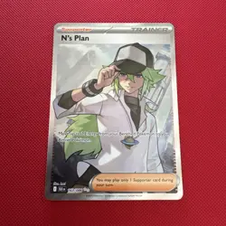 Pokemon Card TCG 163/086 N’s Plan Black Bolt Ultra Rare Full Art NM - Image 2