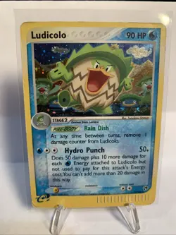 Pokemon TCG Ludicolo EX Sandstorm Holo Rare Card 7/100 Bottom right Swirl - Image 1