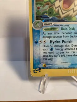 Pokemon TCG Ludicolo EX Sandstorm Holo Rare Card 7/100 Bottom right Swirl - Image 3