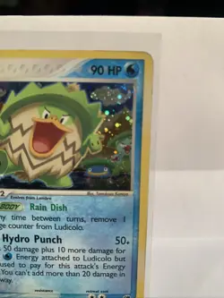 Pokemon TCG Ludicolo EX Sandstorm Holo Rare Card 7/100 Bottom right Swirl - Image 5