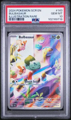 Pokemon TCG Bulbasaur 143/142 2024 Stellar Crown Illustration Rare Card - PSA 10 - Image 3