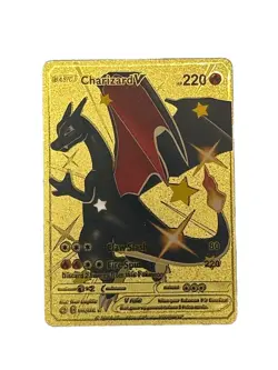 Charizard V Black Gold Foil Textured Display Pokemon Card NM/M - Image 1