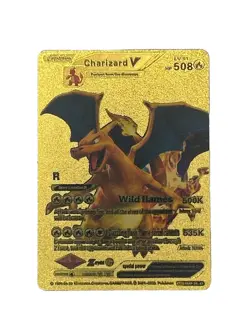 Charizard V Gold Foil Textured Display Pokemon Card NM/M - Image 1