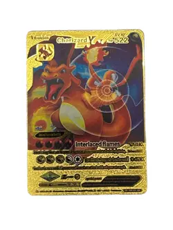 Charizard V Interlaced Flames Gold Foil Textured Display Pokemon Card NM/M - Image 1