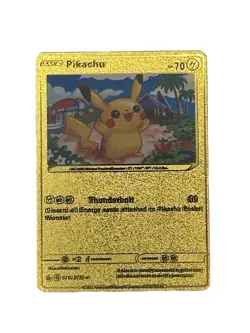 Pikachu Gold Foil Textured Display Pokemon Card NM/M - Image 1