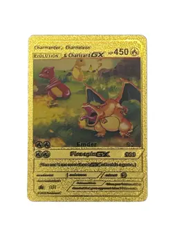 Charmander Charmeleon & Charizard GX Gold Foil Textured Display Card NM/M - Image 1