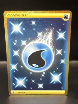 Pokemon Water Energy Secret Rare Gold 231/198 Chilling Reign Card - Image 2
