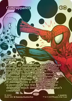 [FOIL] MTG Marvel Spider-Man Comeuppance Borderless English White Mythic Rare - Image 1