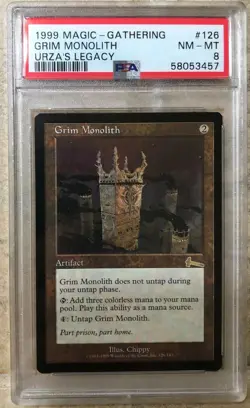 Magic The Gathering MTG Urza's Legacy Grim Monolith PSA 8 Mint Reserved List - Image 1