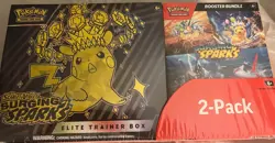 Pokemon Scarlet/Violet Surging Sparks ETB & Booster Bundle 2-pack. Factory Seal - Image 1