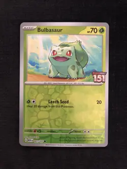 Pokemon MEW 001/165 - Stamped Best Buy Promo Bulbasaur Reverse Holo - NM+ - Image 1