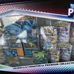 Pokemon TCG SV Prismatic Evolutions Lucario EX & Tyranitar EX Premium Collection - Image 2