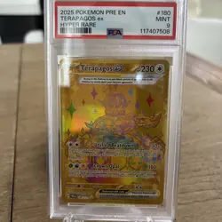2025 POKEMON PRE EN-PRISMATIC EVOLUTIONS HYPER RARE #180 TERAPAGOS EX PSA 9 - Image 1