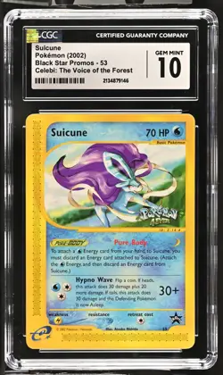 CGC 10 GEM MINT SUICUNE 53 BLACK STAR PROMO CELEBI 4EVER 2002 POKEMON POP 24 - Image 1