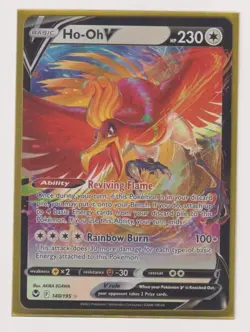 POKEMON HO-OH V 140/195 FULL ART ULTRA RARE SWSH SILVER TEMPEST - Image 1