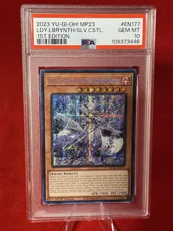 YuGiOh MP23-EN177 Lady Labrynth o t Silver Castle - Prismatic Secret Rare PSA 10 - Image 3