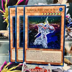 3x Yugioh Playset Elemental HERO Spirit of Neos MP25-EN268 Ultra Rare Near Mint - Image 1