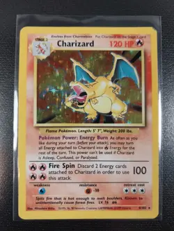 Charizard #4/102 Base Set Holo Rare Pokemon Card MP Moderately Played Free Ship - Image 2