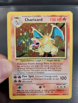 Charizard #4/102 Base Set Holo Rare Pokemon Card MP Moderately Played Free Ship - Image 5
