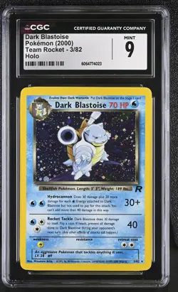 CGC 9 MINT Dark Blastoise 2000 Team Rocket 3/82 Holo SWIRL Pokemon Card - Image 1