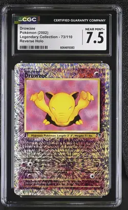 CGC 7.5 Drowzee 2002 Legendary Collection 73/110 Reverse Holo Pokemon Card - Image 1