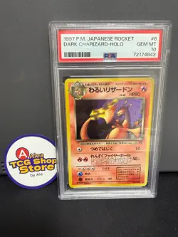 PSA 10 Gem Mint Dark Charizard Holo #6 1997 Pokemon Japanese Team Rocket Card - Image 1