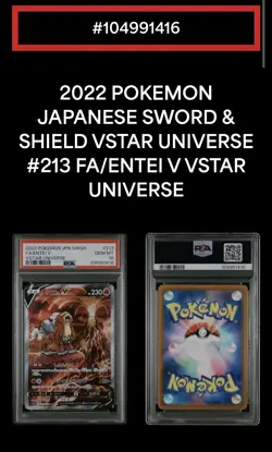 Entei v SAR 213/172 S12a VSTAR Universe Holo Pokemon Card Psa 10 Gem Mint - Image 3
