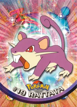 RATTATA #19 - BLUE Logo - NON-HOLO - SERIES 1 - TOPPS Pokemon Card - NM/LP - Image 1