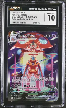 CGC 10 Deoxys VMAX Crown Zenith GG45/GG70 Galarian Gallery Holo Pokemon Card - Image 1