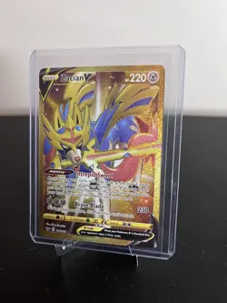 Pokemon TCG Zacian v Sword & Shield Base Set Holo Card 211/202 Secret Rare - Image 2