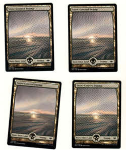 Set Of 4 Snow Covered Swamp 252 Full Art Modern Horizons MTG Playset - Image 3