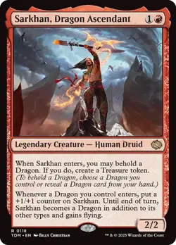 Sarkhan, Dragon Ascendant NM RARE Legendary Tarkir: Dragonstorm TDM MTG Regular - Image 1