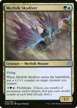 MERFOLK SKYDIVER X 4 N/M WAR OF THE SPARK MAGIC THE GATHERING - Image 1
