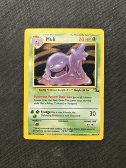 Pokemon TCG Muk 13/62 Fossil Holo! MP/HP Condition! See Description! - Image 1