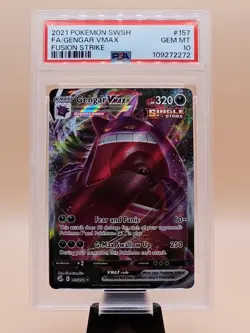 2021 Pokemon Gengar VMAX #157 FA Fusion Strike GEM MINT PSA 10 - Image 1