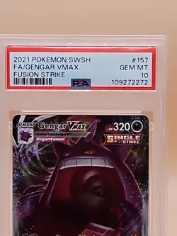 2021 Pokemon Gengar VMAX #157 FA Fusion Strike GEM MINT PSA 10 - Image 4