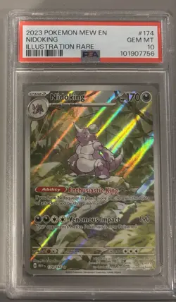 PSA 10 GEM MINT Nidoking Illustration Rare 174/165 SV Pokemon 151 2023 English - Image 1