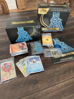 Opened Pokemon TCG Mega Evolutions Lucario ETB - With Sealed Riolu Promo - Image 1