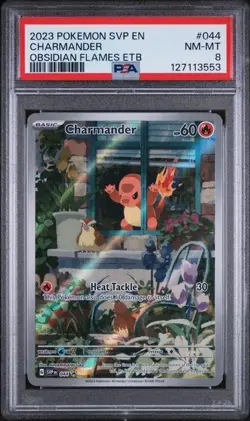 2023 POKEMON SVP EN-SV BLACK STAR PROMO #044 CHARMANDER PSA 8 - Image 1