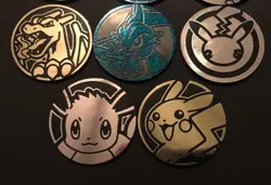 8 X Pokemon Large Coins Coin Tokens Shiny Pikachu Eevee Charizard Grookey Eiscue - Image 3