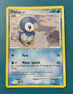 Pokemon TCG: Piplup Cosmos Holo 93/130, Diamond and Pearl, English, LP - Image 1