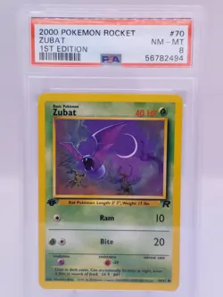 2000 Pokemon Team Rocket 1st Edition Zubat PSA 8 70/82 *Make an Offer* - Image 1