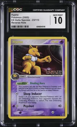 CGC 10 GEM MINT Hypno EX Delta Species 23/113 Reverse Holo Stamped Pokemon Card - Image 1